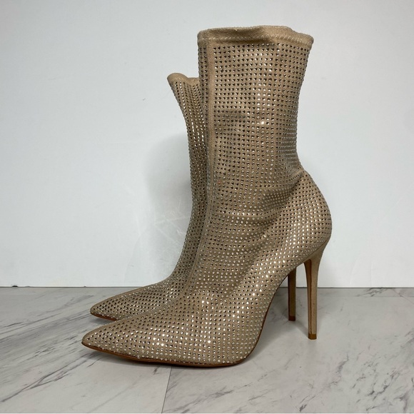 Schutz Sybil Rhinestone Heeled Pointy Toe Bootie 9 1/2 B - Picture 14 of 14